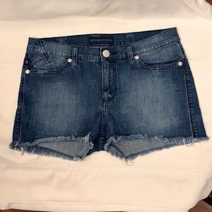 Rock & Republic Lolita Frayed Hem Blue Jean Shorts Star Detail Boho Festival